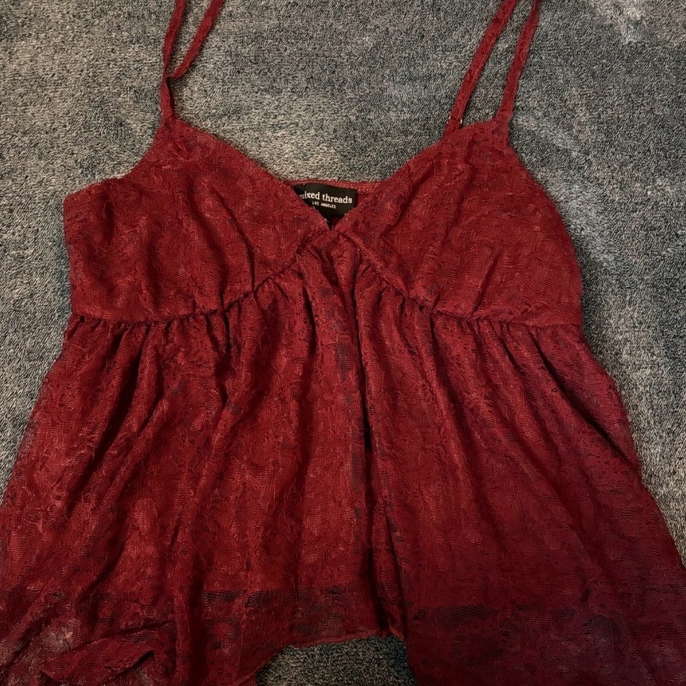 Crimson Lace Crop Top by Twisted Threads